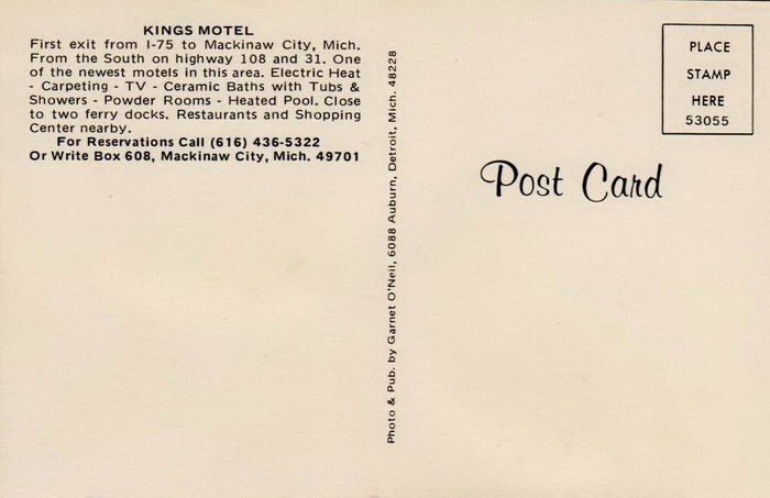 Kings Motel (Kings Inn) - Old Postcard